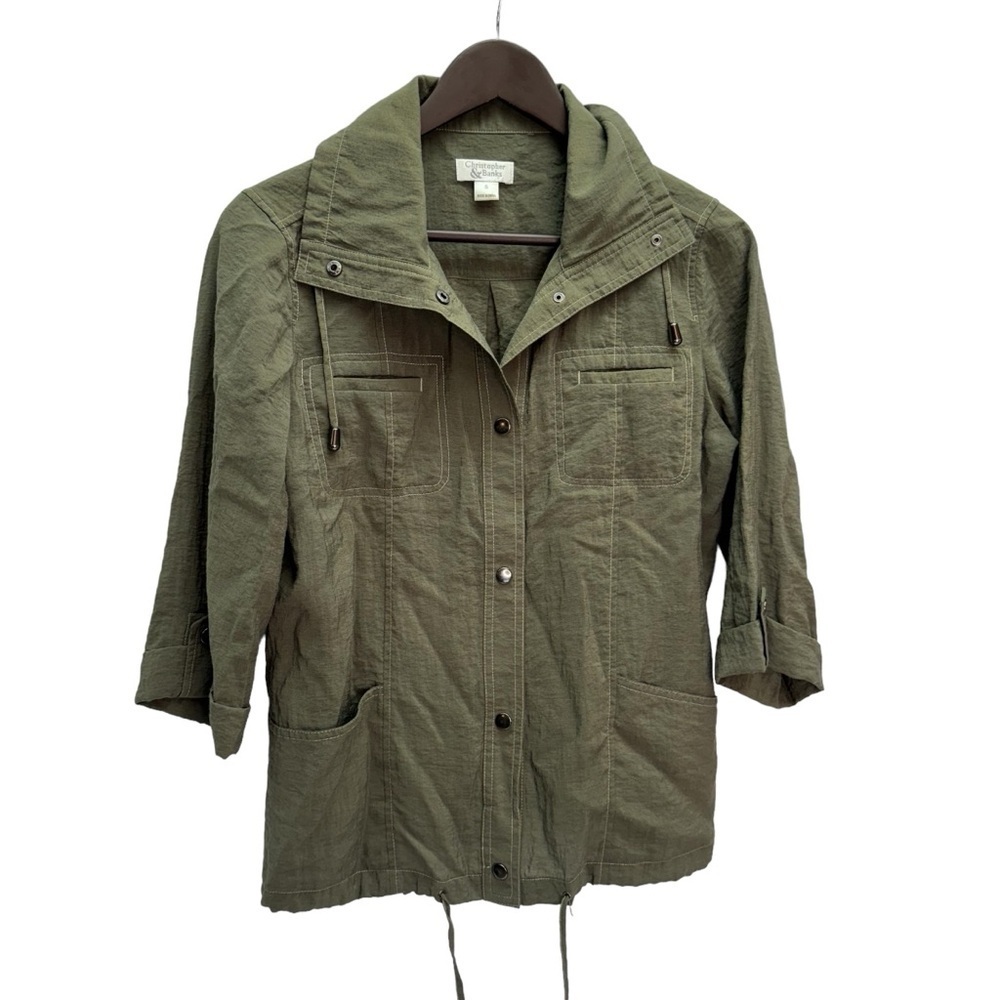 Christopher & Banks Green Lightweight Shirt Style Jacket Size S